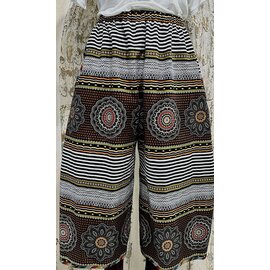 KAMALA DESIGNS JESSE WIDE CROP PANT - EARTHY MEDALLIONS