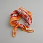 RED AND PEACH FLORAL KERCHIEF