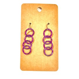 PURPLE LINKS  EARRINGS - LOCAL MAINE MADE