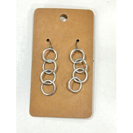 SILVER LINKS  EARRINGS - LOCAL MAINE MADE