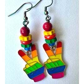 KAMALA DESIGNS RAINBOW PEACE EARRINGS