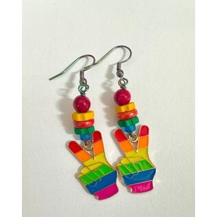KAMALA DESIGNS RAINBOW PEACE EARRINGS