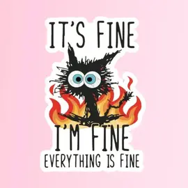 I'M FINE CAT STICKER