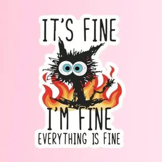 I'M FINE CAT STICKER