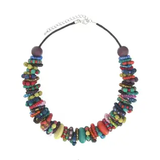 BRIGHT BEADED RINGS NECKLACE