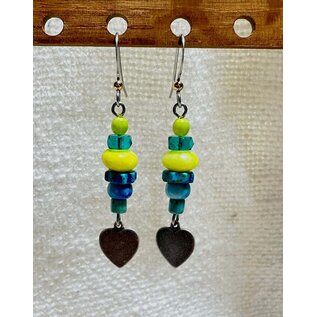 KAMALA DESIGNS COLORFUL HEART EARRINGS #1