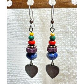 KAMALA DESIGNS COLORFUL HEART EARRINGS #2
