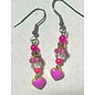 TINY HEARTS EARRINGS -  RASPBERRY