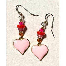 KAMALA DESIGNS EARRINGS - PINK HEARTS