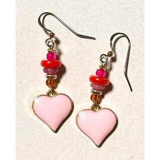 KAMALA DESIGNS EARRINGS - PINK HEARTS