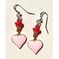 KAMALA DESIGNS EARRINGS - PINK HEARTS