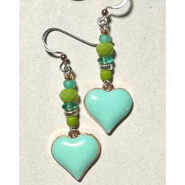 KAMALA DESIGNS EARRINGS - AQUA HEARTS