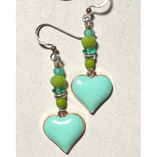 KAMALA DESIGNS EARRINGS - AQUA HEARTS