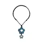 WOOD FLOWERS NECKLACE - BLUE