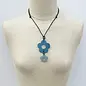 WOOD FLOWERS NECKLACE - BLUE