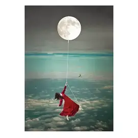 BLANK CARD - TIED TO THE MOON