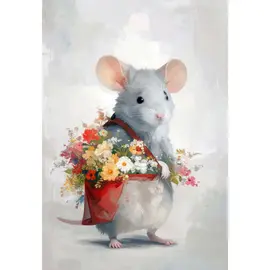BLANK CARD - BOUQUET DE SOURIS