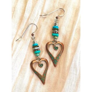 COPPER HEART EARRINGS