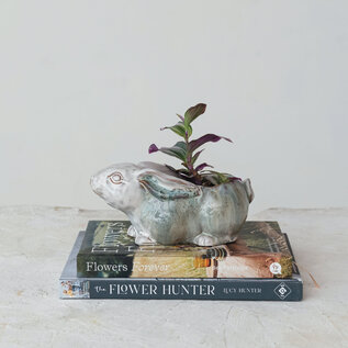 CERAMIC BUNNY PLANT POT