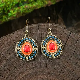 EARRINGS - BOHO BRASS TEARDROPS