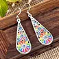 EARRINGS - LONG TEARDROP PRISM FLOWER