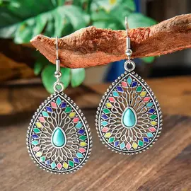 EARRINGS - TEARDROP  WITH PASTELS