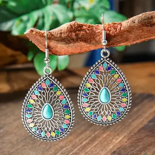 EARRINGS - TEARDROP  WITH PASTELS