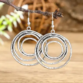 EARRINGS - ORGANIC SILVER CIRCLES
