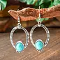 EARRINGS - OPEN OVAL WITH FAUX TURQUOISE