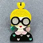 MOD YELLOW HAIR WOMAN PIN