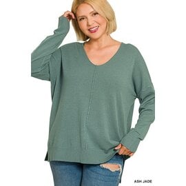SOFT V NECK TOP - 2 COLORS
