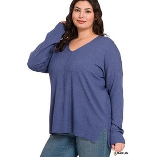 SOFT V NECK TOP- 2 COLORS