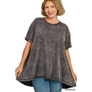 ROOMY MINERAL WASH FLARE TOP - 2 COLORS