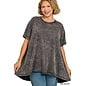 ROOMY MINERAL WASH FLARE TOP - 2 COLORS