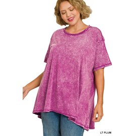 ROOMY MINERAL WASH FLARE TOP - 2 COLORS