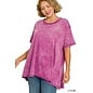 ROOMY MINERAL WASH FLARE TOP - 2 COLORS