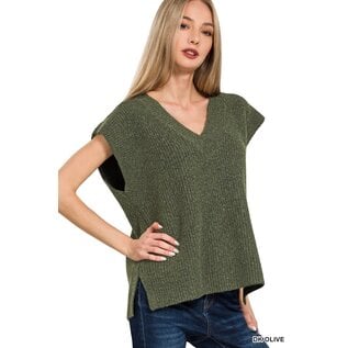 SWEATER VEST - DARK OLIVE