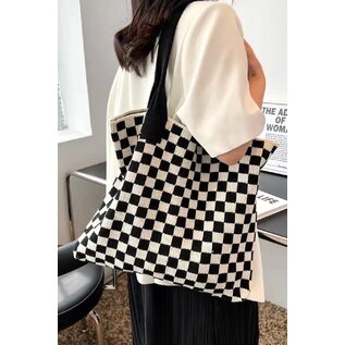 ADORABLE CHECKER TOTE - 4 COLORS