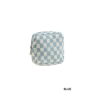 MINI CHECKERED ZIP POUCH - COLOR CHOICES