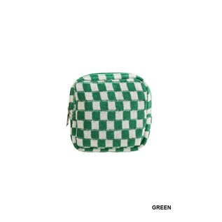 MINI CHECKERED ZIP POUCH - COLOR CHOICES