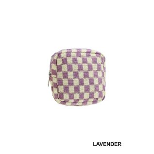 MINI CHECKERED ZIP POUCH - COLOR CHOICES