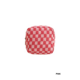 MINI CHECKERED ZIP POUCH - COLOR CHOICES