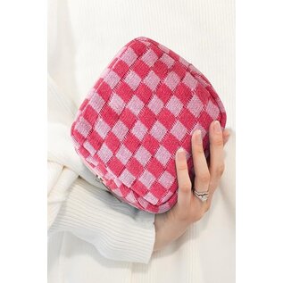 MINI CHECKERED ZIP POUCH - COLOR CHOICES
