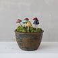 CERAMIC MUSHROOM PLANT STAKE