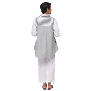 SOFT GREYS COLOR BLOCK TUNIC