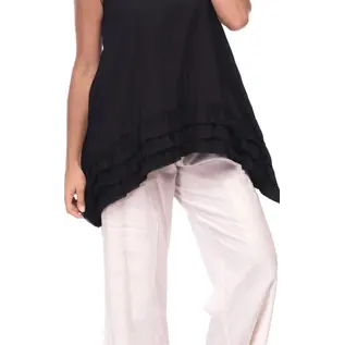 RUFFLE HEM TANK BLACK
