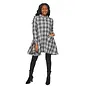GREY PLAID TUNIC WITH SHAPED HEM