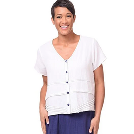 GAUZE BUTTON TOP