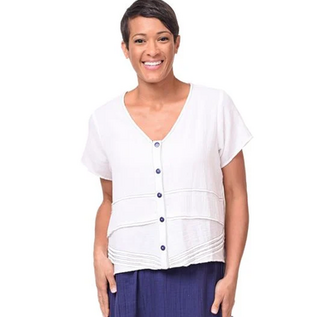 GAUZE BUTTON TOP
