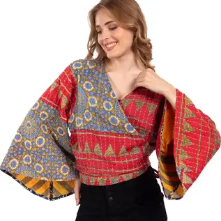 KANTHA REVERSIBLE WRAP TOP